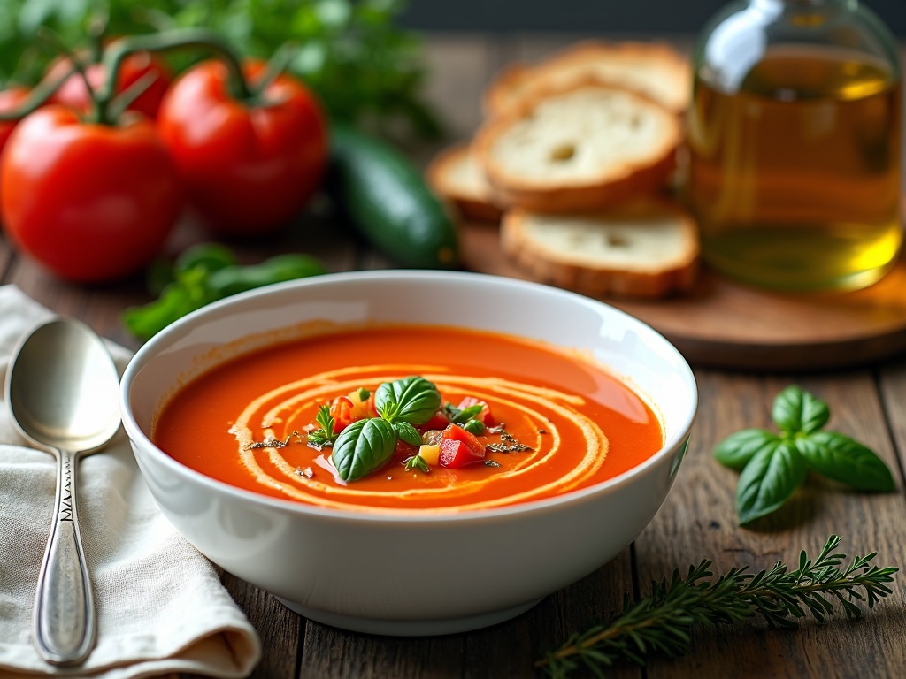 Soupe froide aux tomates