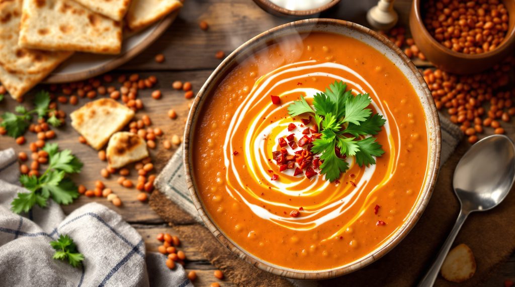 Turkish red lentil soup