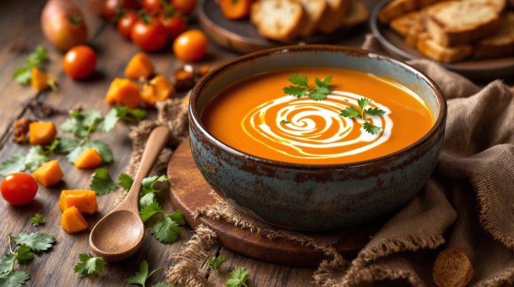 Tomato and kumara soup
