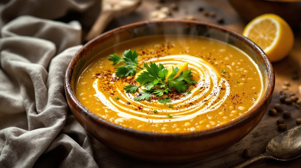 Libanesisk linse- og citronsuppe