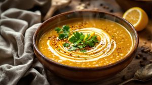 Libanesisk linse- og citronsuppe