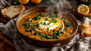 Persisk spinat- og linsesuppe