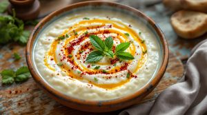 Syrisk yoghurt- og rissuppe