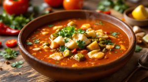 Vestafrikansk tomat- og fiskesuppe