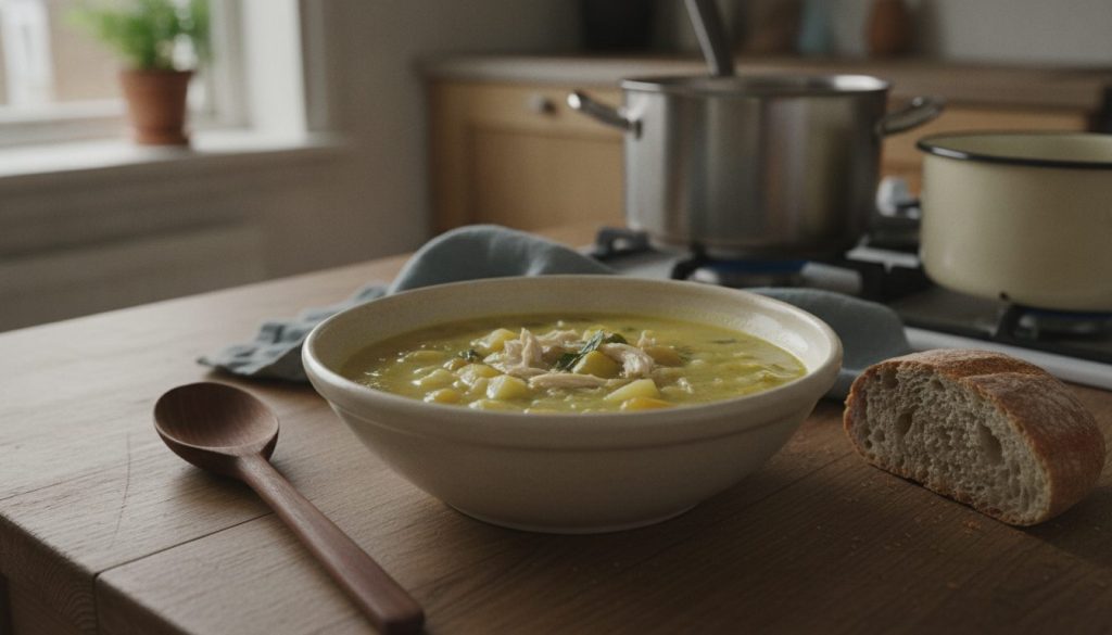 Skål med ajiaco bogotano