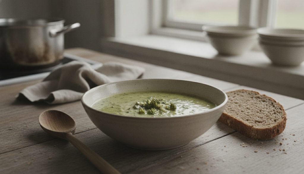 Skål med broccolisuppe