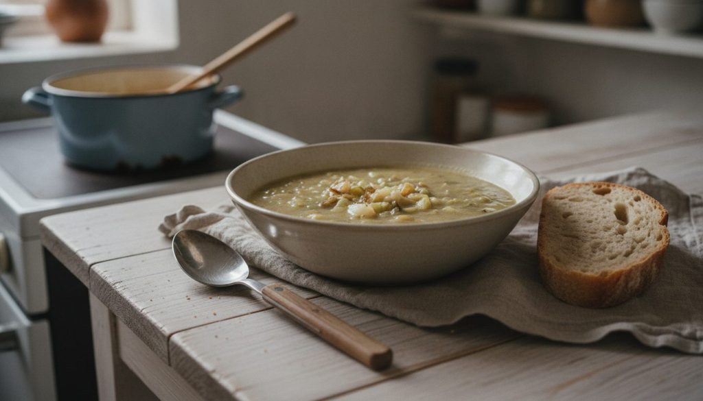 Skål med celeriac soup