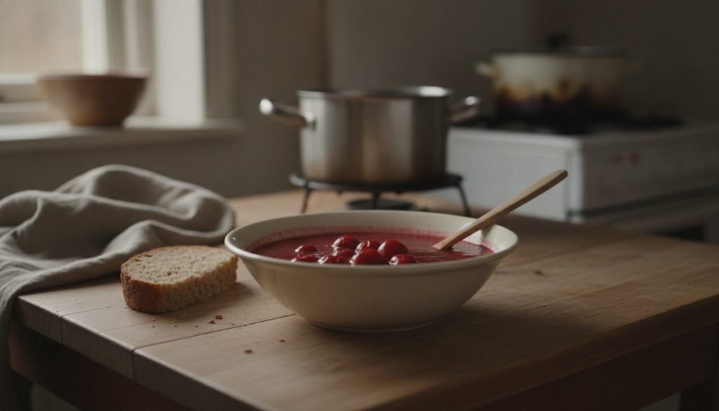 Skål med cherry soup