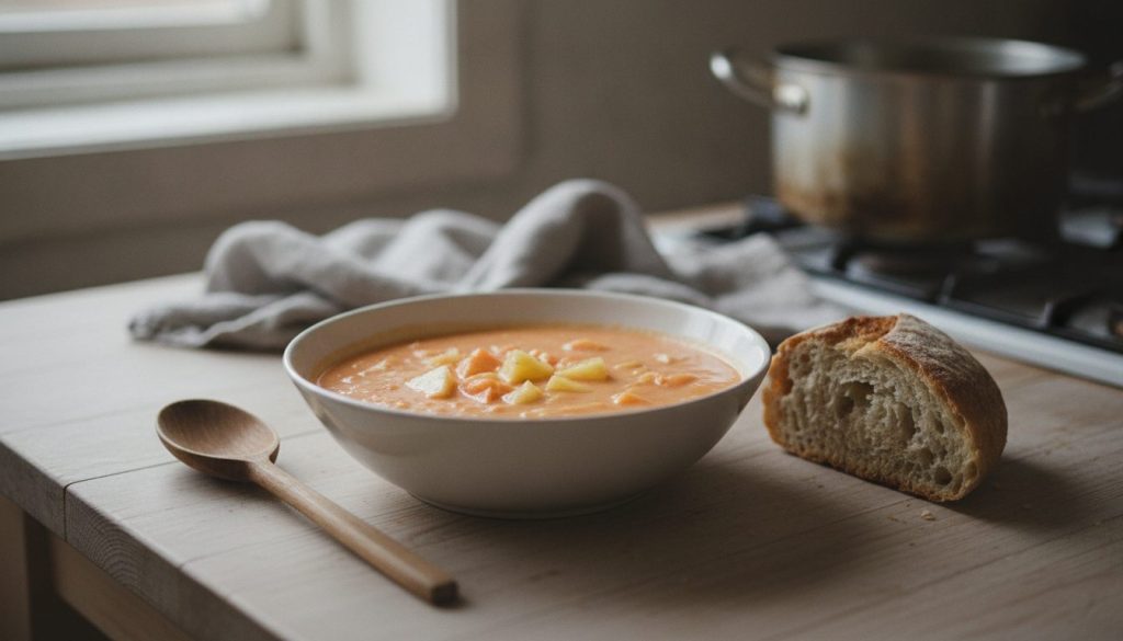 Skål med chilled papaya soup