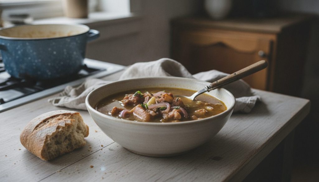 Skål med cow heel soup