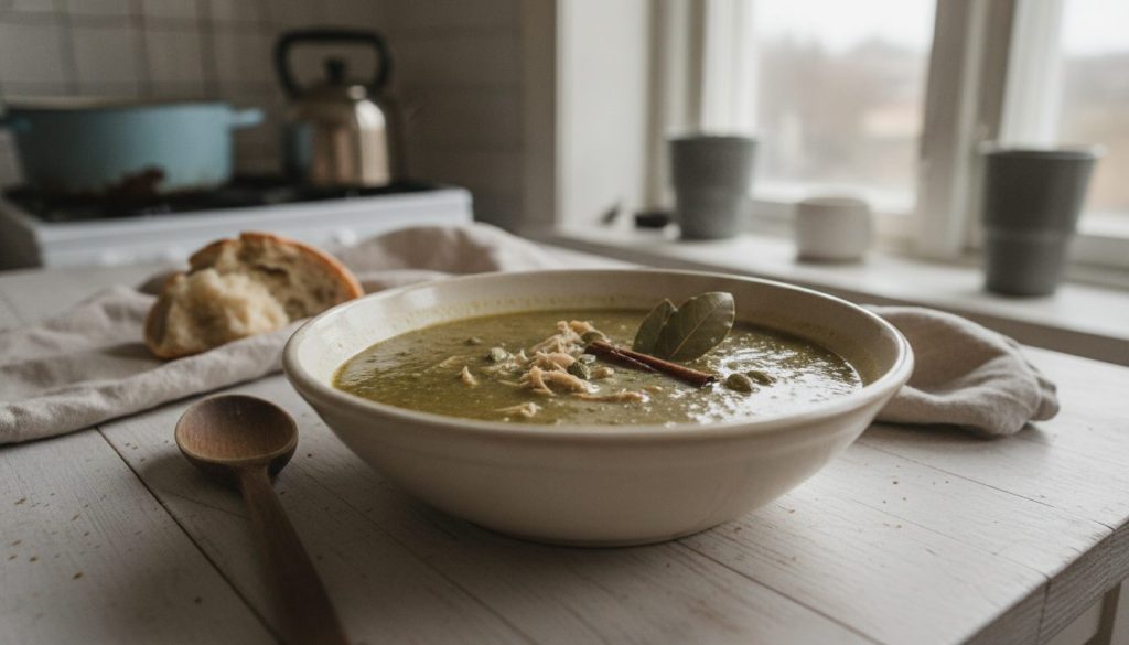 Skål med egyptian mulukhiyah