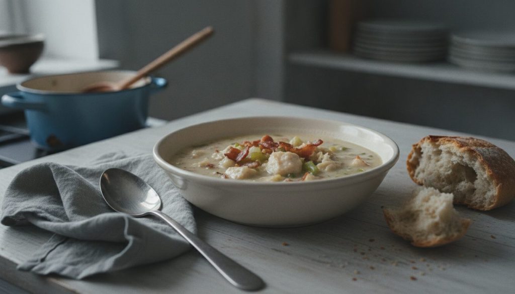 Skål med fish chowder