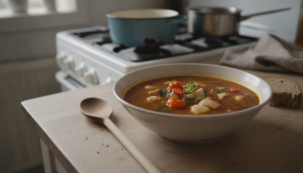 Skål med fish pepper soup