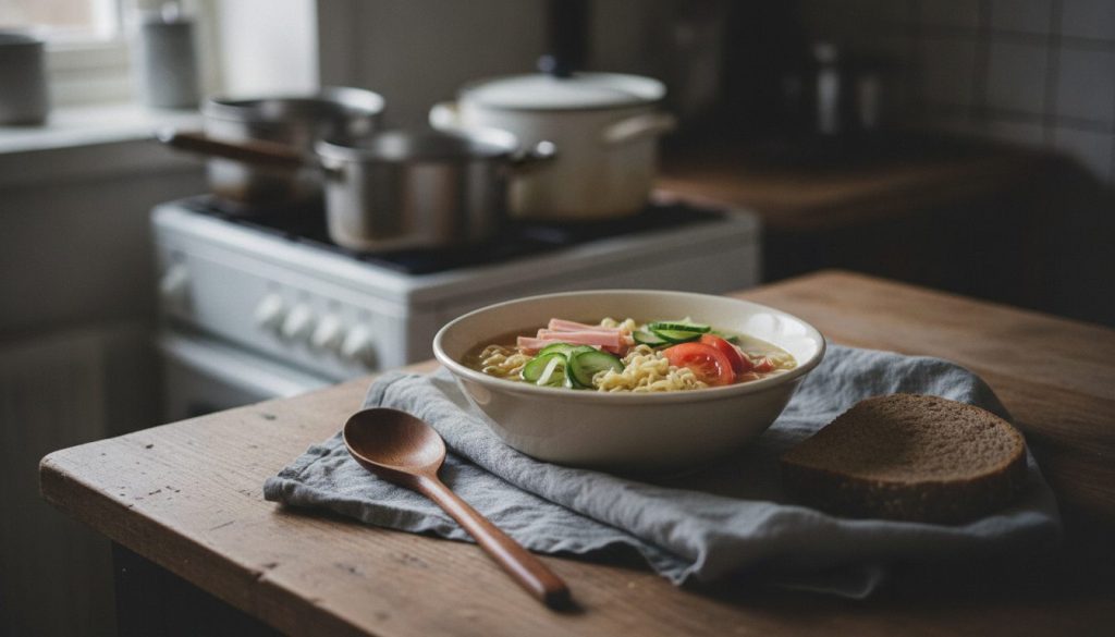Skål med hiyashi chuka soup