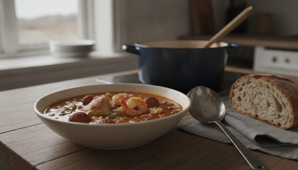Skål med jambalaya