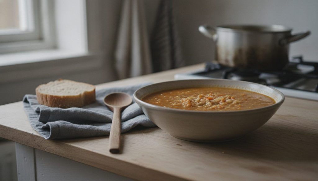 Skål med mercimek çorbası
