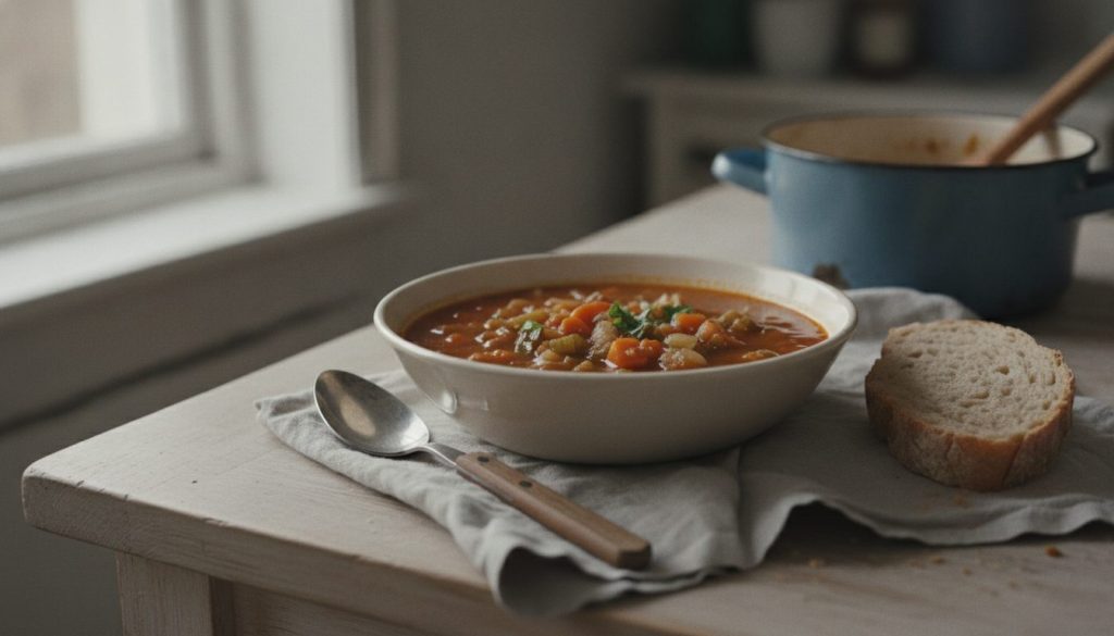 Skål med minestrone