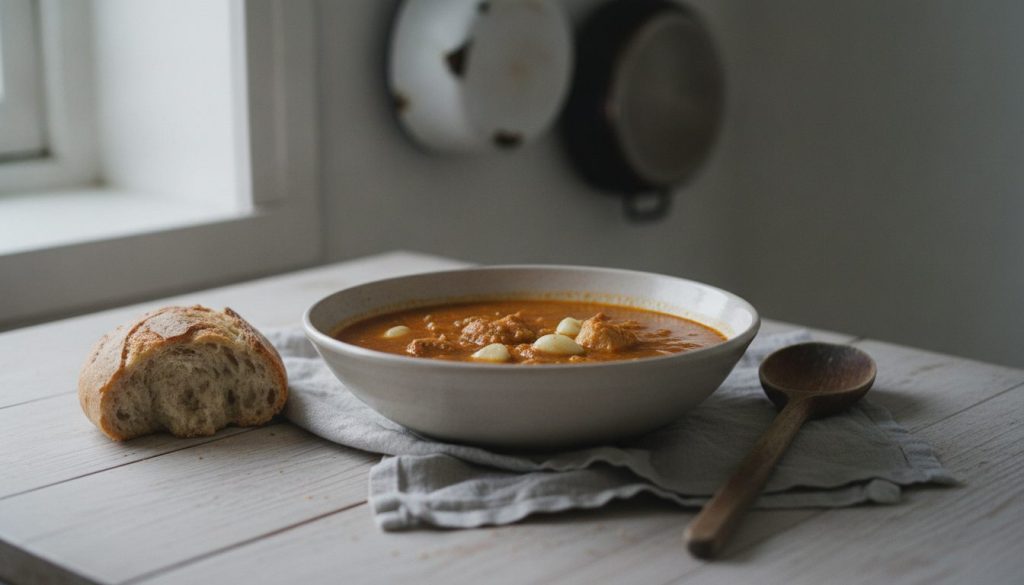 Skål med moambe chicken