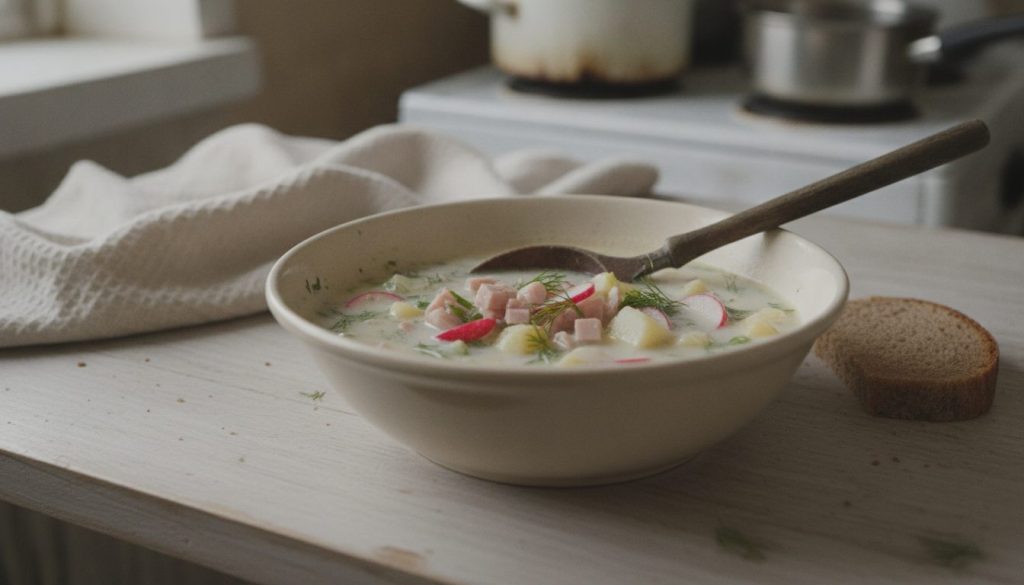 Skål med okroshka
