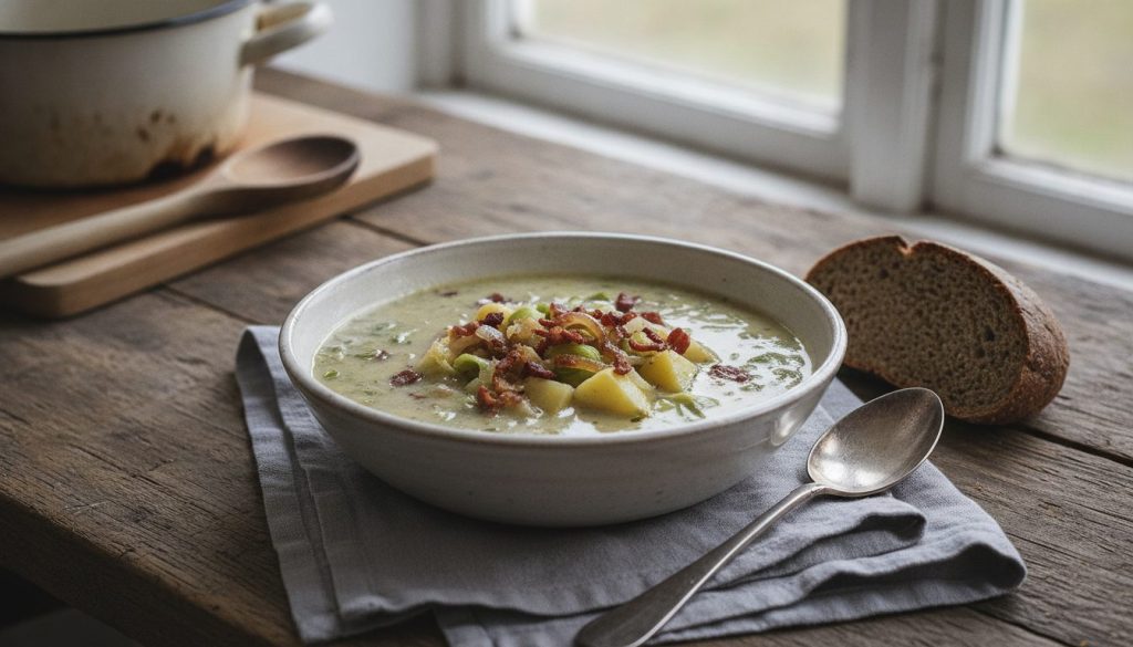 Skål med porresuppe