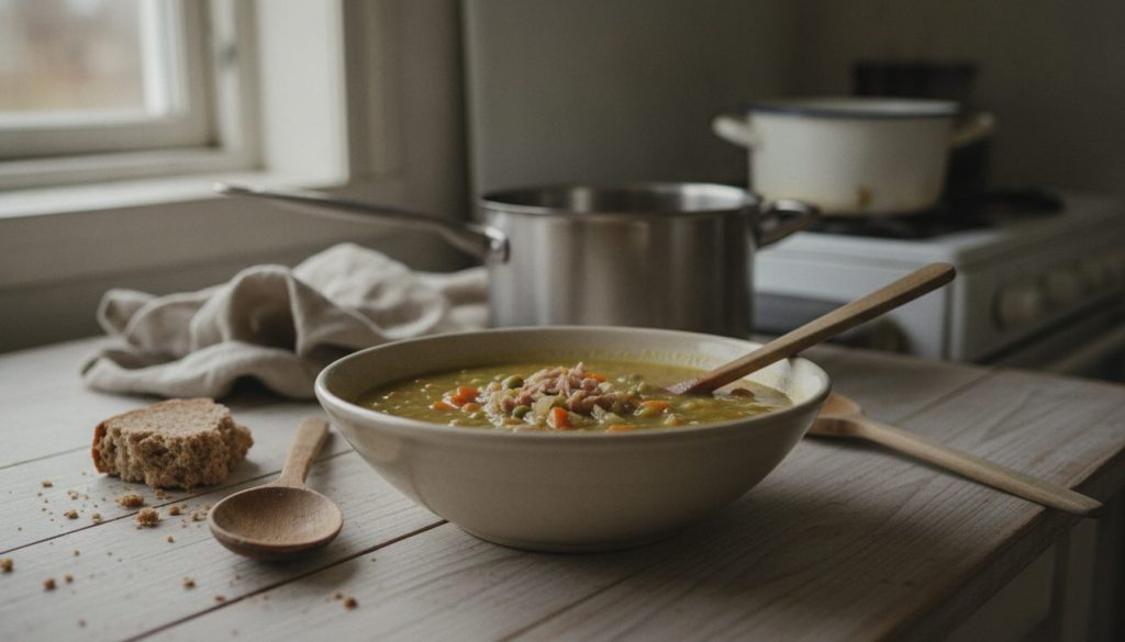 Skål med split pea soup