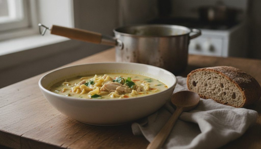 Skål med thai kokos-nudelsuppe