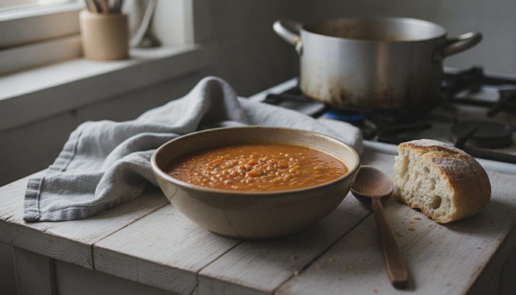 Skål med turkish red lentil soup