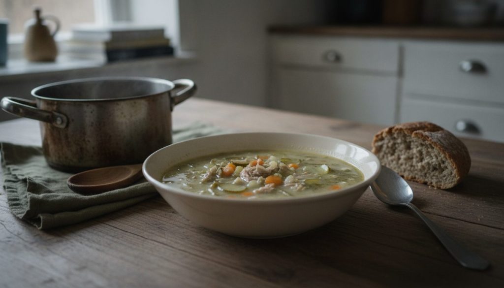 Skål med zupa ogórkowa